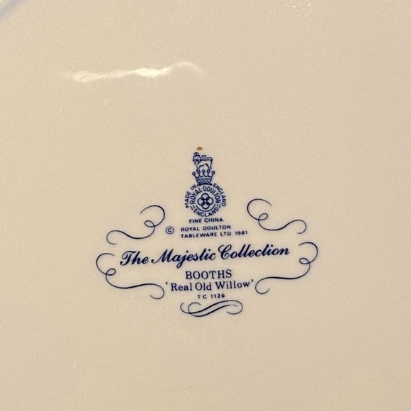 Booths REAL OLD WILLOW Blue & White Transferware Dinner Plate - Picture 8 of 9